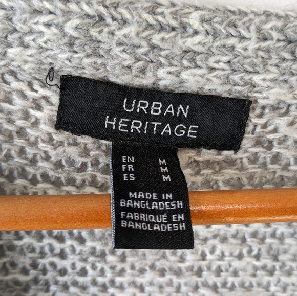 Urban Heritage Black & Grey Knit Open Cardigan - Picture 5 of 5